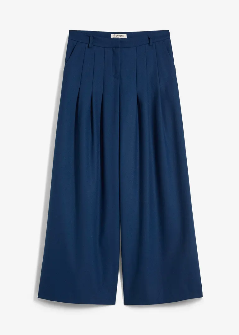 bonprix Bundfaltenhose mit lockerer Passform Abnähern an der Vorderseite und einem weitem Bein
