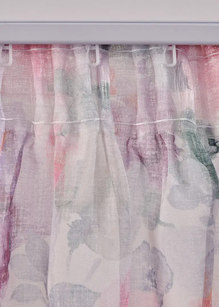 Bonprix Bunte Frühlingsgardine - Rosa Multifunktionsband