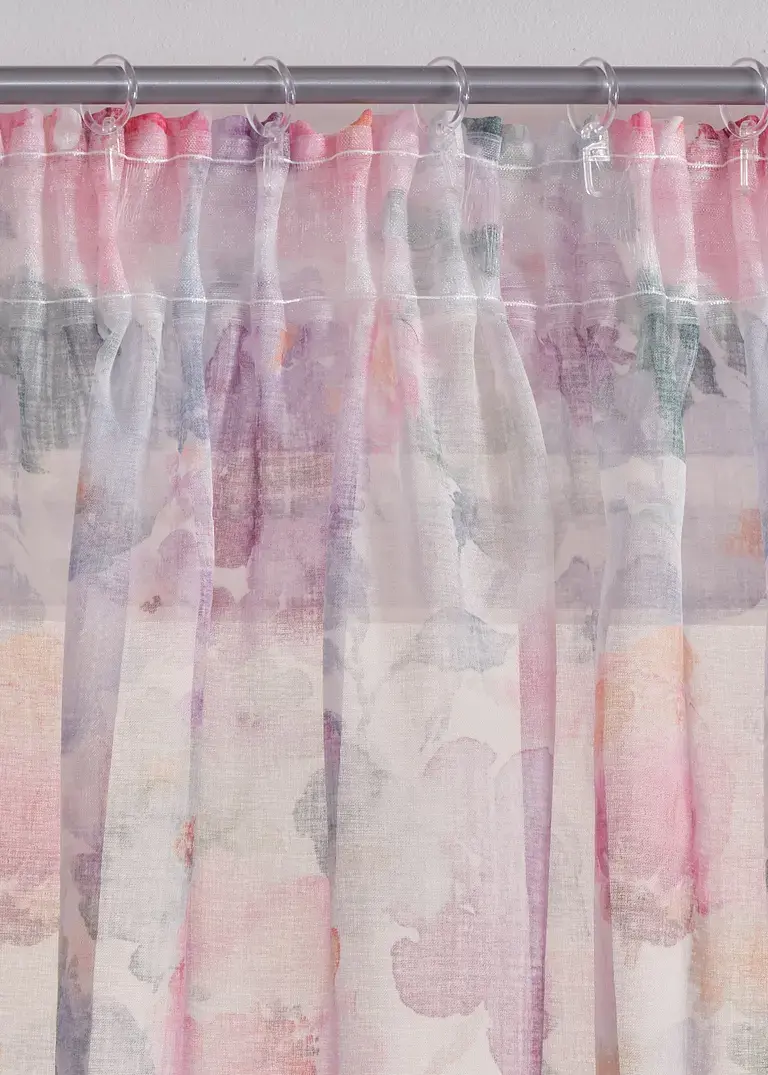 Bonprix Bunte Frühlingsgardine - Rosa Multifunktionsband