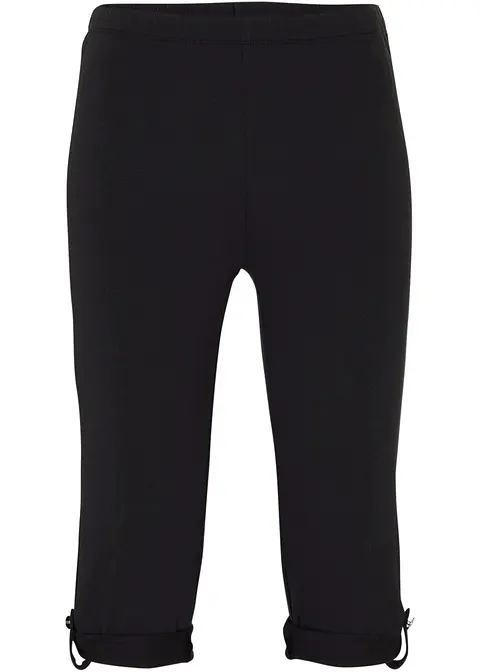 bonprix Capri Leggings aus Baumwolle mit seitlichem Knopf-Detail - Damen