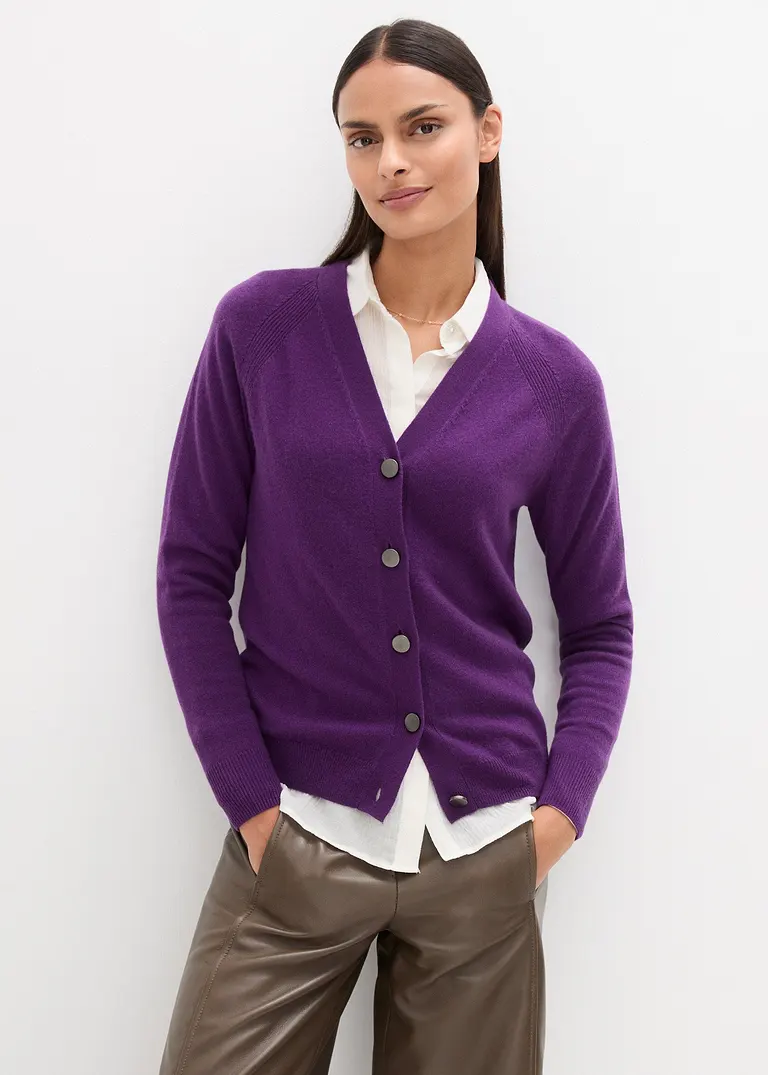 Bonprix Cardigan Mit Metallknöpfen Aus Edlem Kaschmir Und Hochwertiger Merinowolle