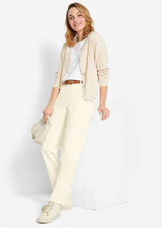 Bonprix Cardigan Mit überschnittenen Schultern Und Verspieltem Ajour-Muster