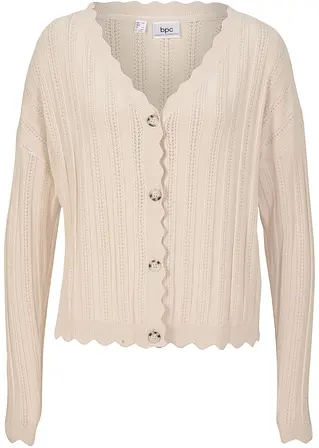 bonprix Cardigan mit überschnittenen Schultern und verspieltem Ajour-Muster