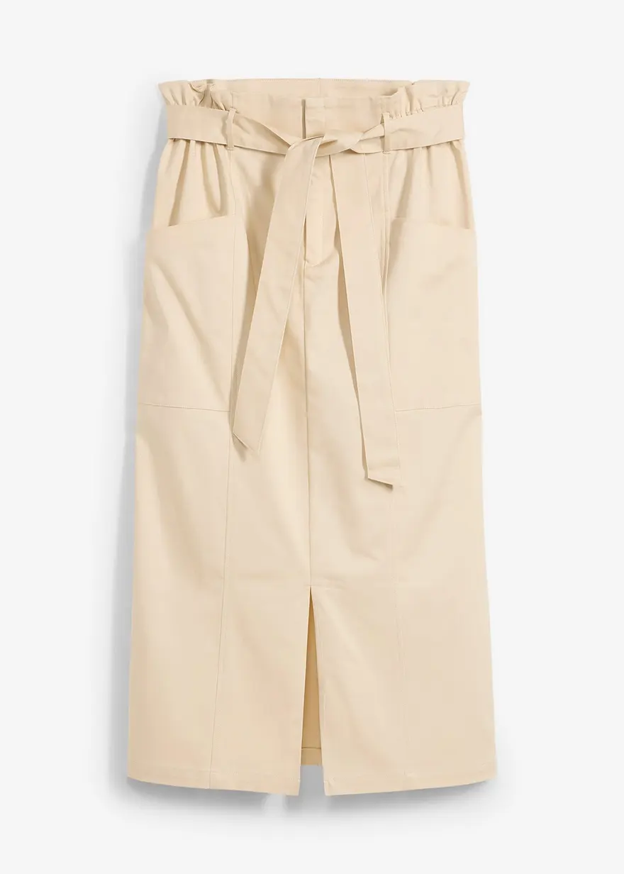 bonprix Cargorock mit Gürtel und Seitentaschen - beige - Damen