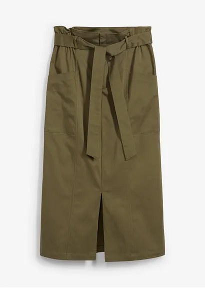 bonprix Cargorock mit Gürtel und Seitentaschen - grün - Damen