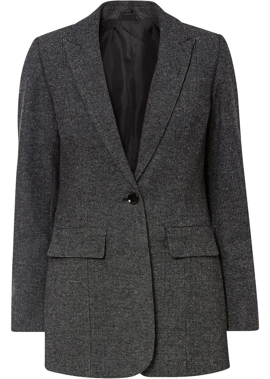 bonprix Charismatischer Blazer in schöner Wolloptik. - schwarz