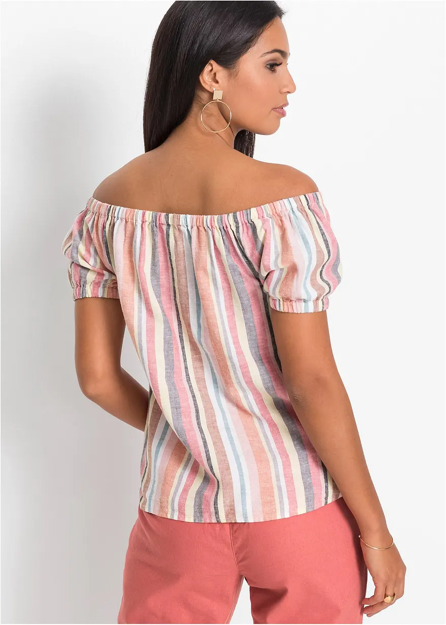 Bonprix Charmante Carmenbluse Mit Kurzen Ärmeln. - Rot - Damen