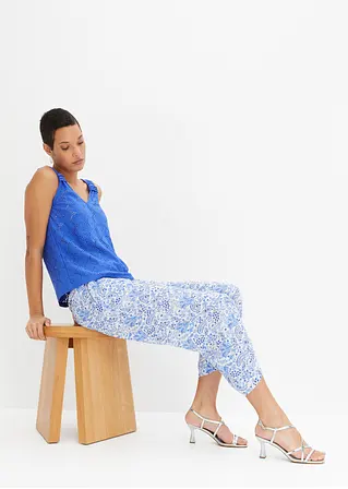 Bonprix Charmante Hose Mit Schönem Druck - Blau - Damen