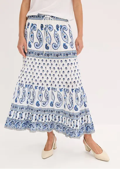 Bonprix Charmanter Maxirock Mit Dekorativem Bindeband - Blau