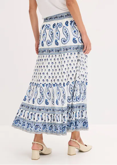 Bonprix Charmanter Maxirock Mit Dekorativem Bindeband - Blau