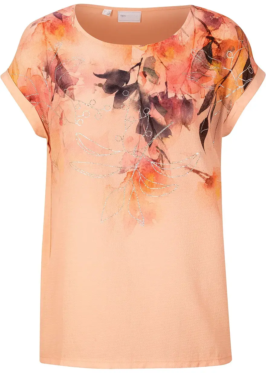 bonprix Charmantes Blusenshirt mit Blumenmuster - orange