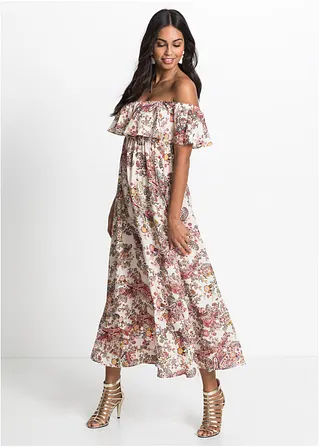 Bonprix Charmantes Carmen-Kleid Mit Großem Volant Und Betonter Taille