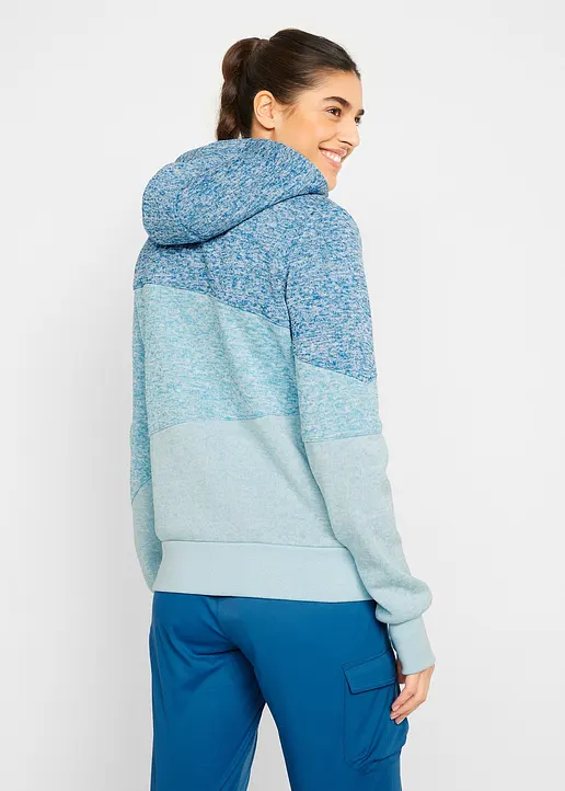 Bonprix Colorblock Strickfleecejacke Mit Nachhaltigem Material - Blau