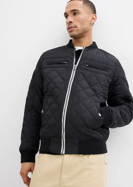 Bonprix Cool Abgesteppter Blouson Mit Leichter Fütterung - Schwarz