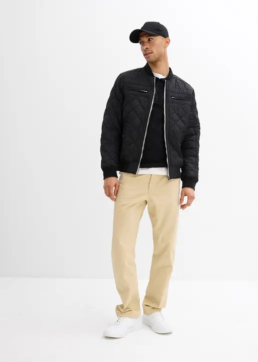 Bonprix Cool Abgesteppter Blouson Mit Leichter Fütterung - Schwarz