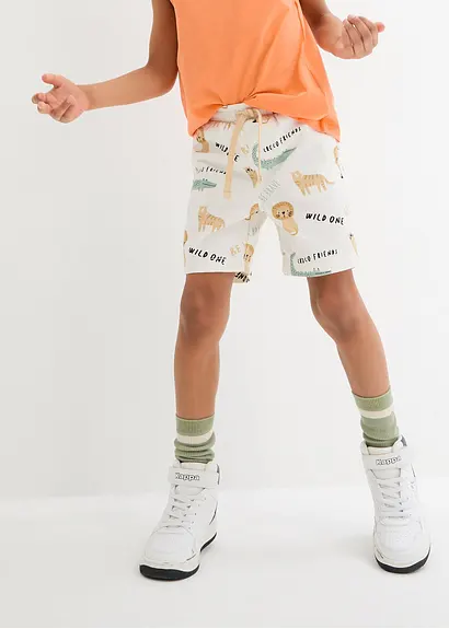 Bonprix Coole Bermuda Mit Allover-Druck - Weiß - Kinder
