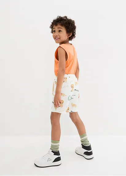 Bonprix Coole Bermuda Mit Allover-Druck - Weiß - Kinder
