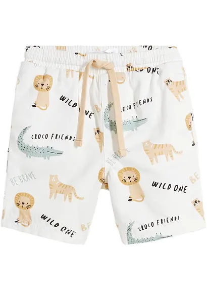 Bonprix Coole Bermuda Mit Allover-Druck - Weiß - Kinder