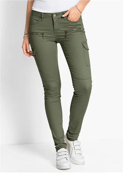 Bonprix Coole Hose Mit Aufgesetzten Taschen - Grün - Damen