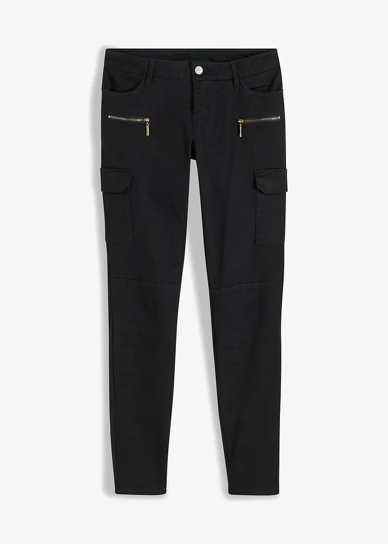 bonprix Coole Hose mit aufgesetzten Taschen - schwarz - Damen