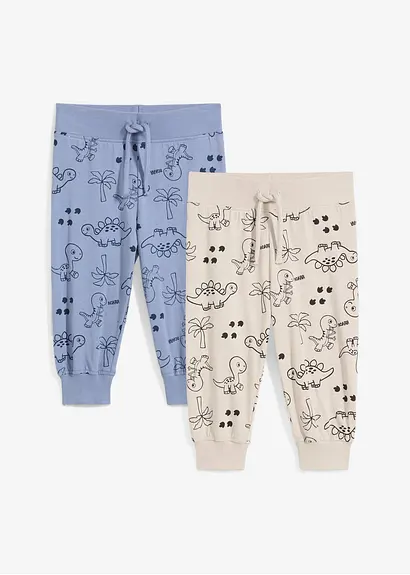 bonprix Coole Hose mit Dino-Print - mattblau+steingrau bedruckt