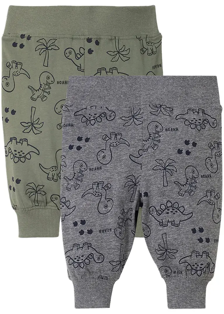 Bonprix Coole Hose Mit Dino-Print - Oliv+grau Meliert Bedruckt