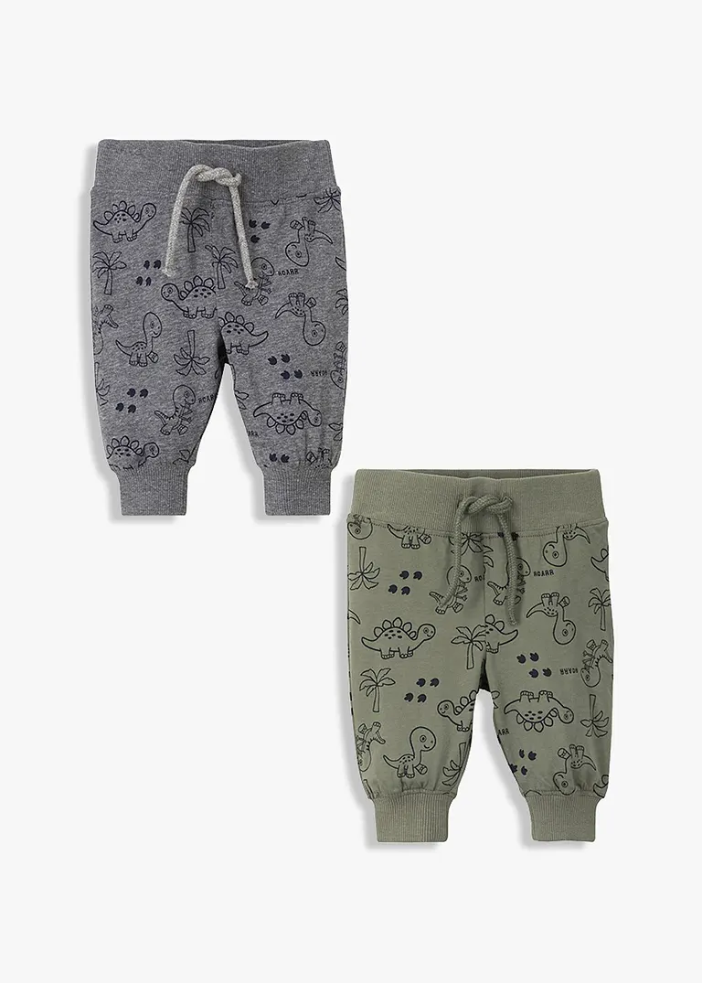 Bonprix Coole Hose Mit Dino-Print - Oliv+grau Meliert Bedruckt