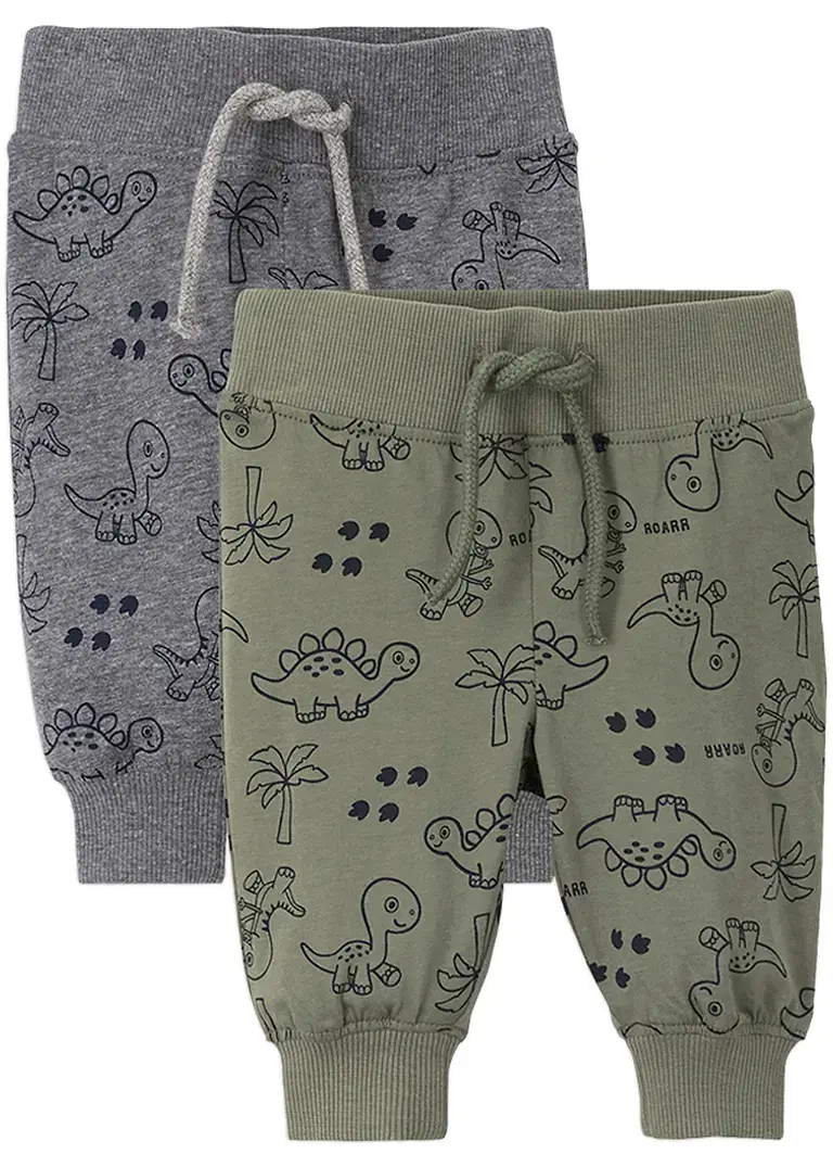 bonprix Coole Hose mit Dino-Print - oliv+grau meliert bedruckt