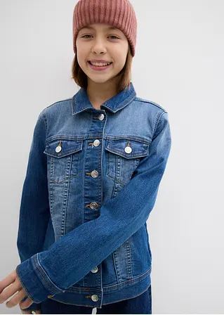 Bonprix Coole Jeansjacke Für Mädchen Mit Hemdkragen - Blau