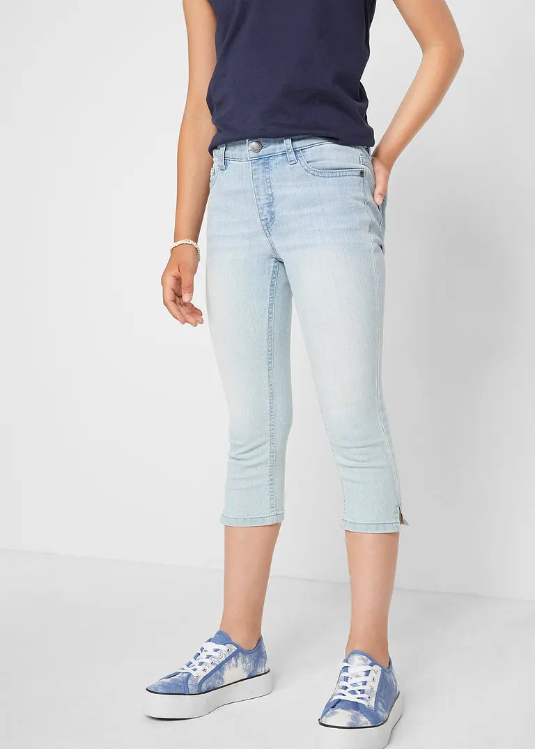 Bonprix Coole Mädchen Capri-Jeans Für Den Sommer - Blau