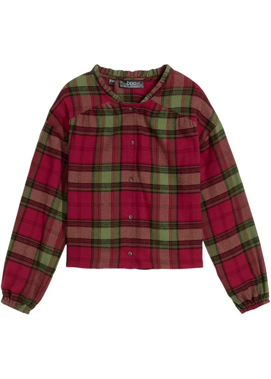 bonprix Coole Mädchen Flanell-Bluse mit Karo-Muster - rot