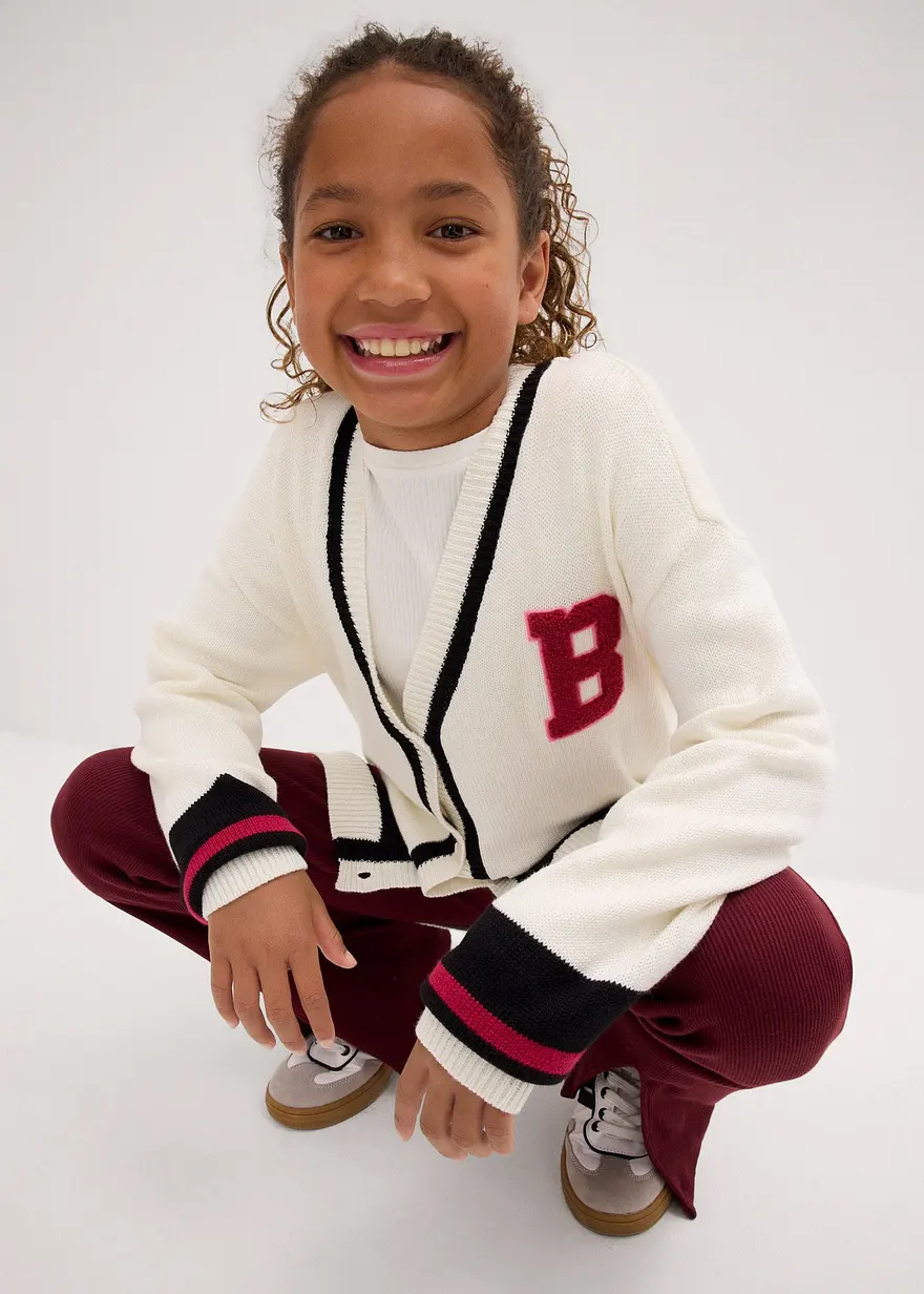 Bonprix Coole Mädchen Strickjacke Im Loose Fit - Weiß - Kinder