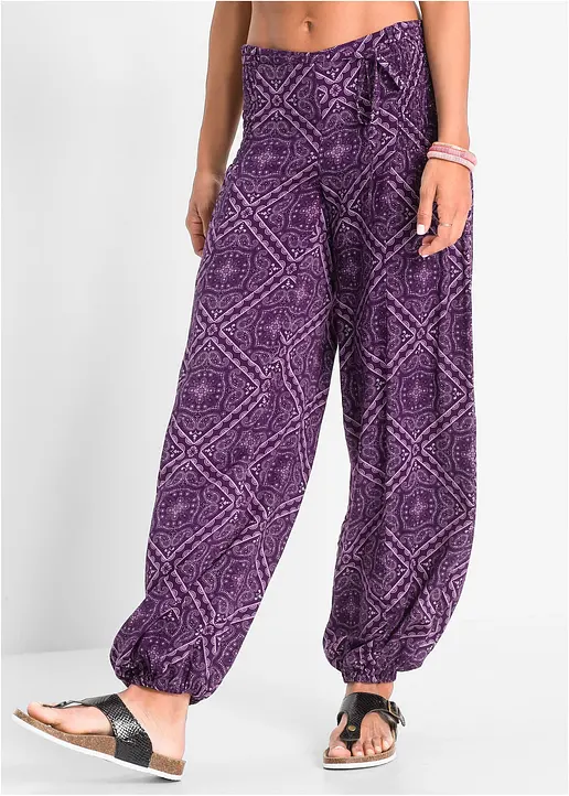 Bonprix Coole Pumphose Mit Raffinierten Raffungen - Lila