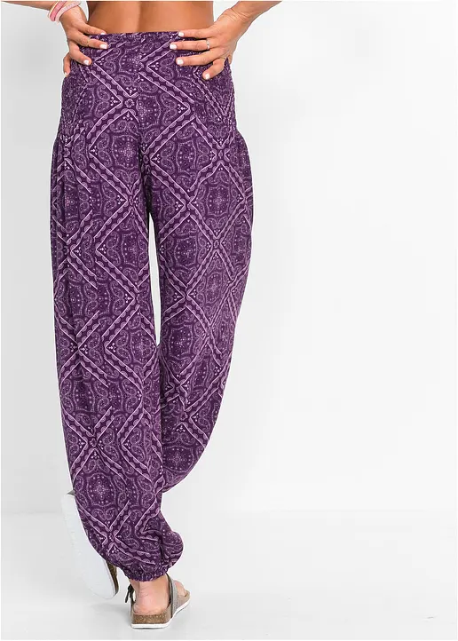 Bonprix Coole Pumphose Mit Raffinierten Raffungen - Lila