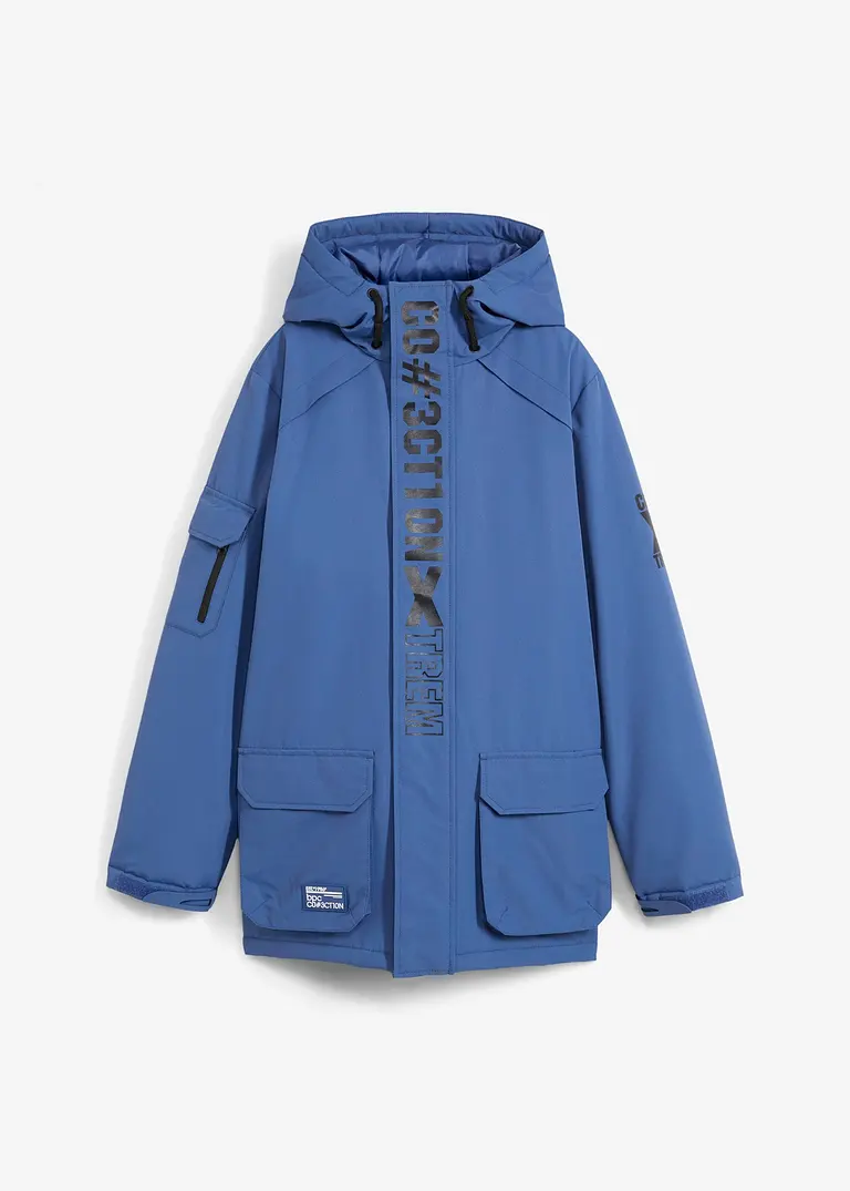 Bonprix Coole Winterjacke Mit Wording-Print - Blau - Kinder