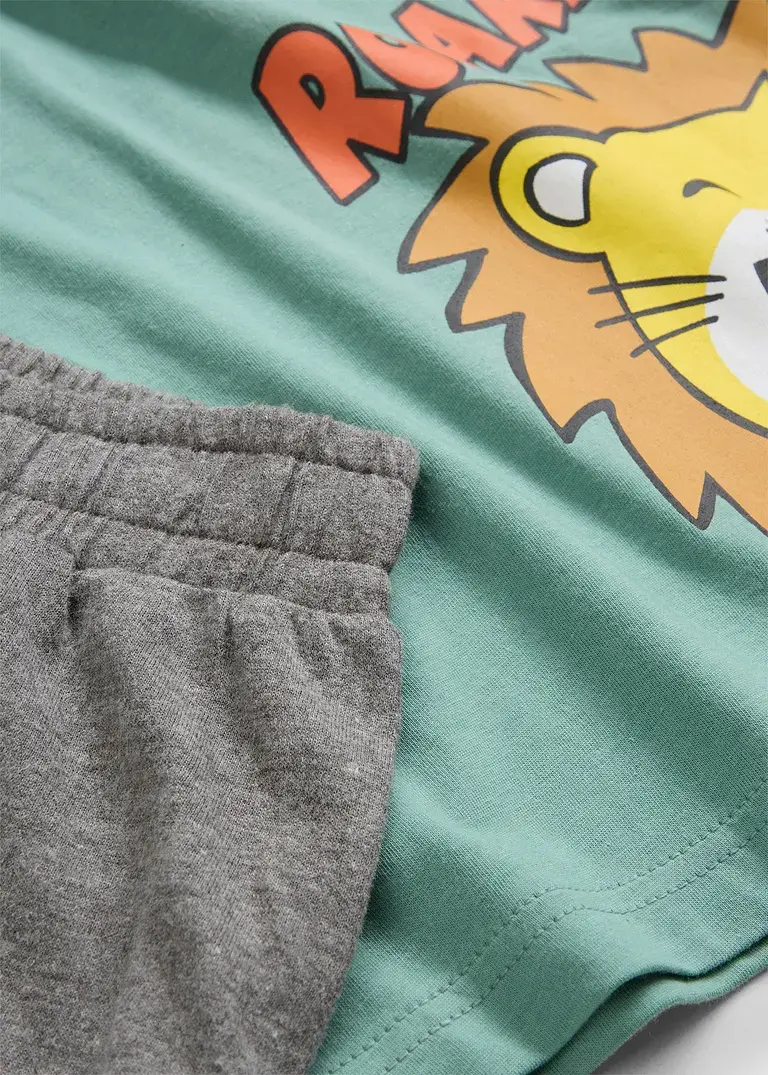 Bonprix Cooler Jungen Pyjama Mit Bio-Baumwolle Im 2-tgl. Set