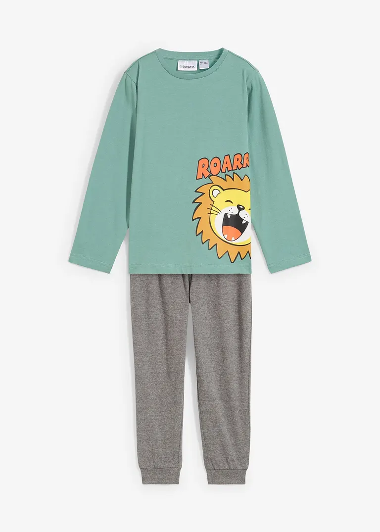 bonprix Cooler Jungen Pyjama mit Bio-Baumwolle im 2-tgl. Set