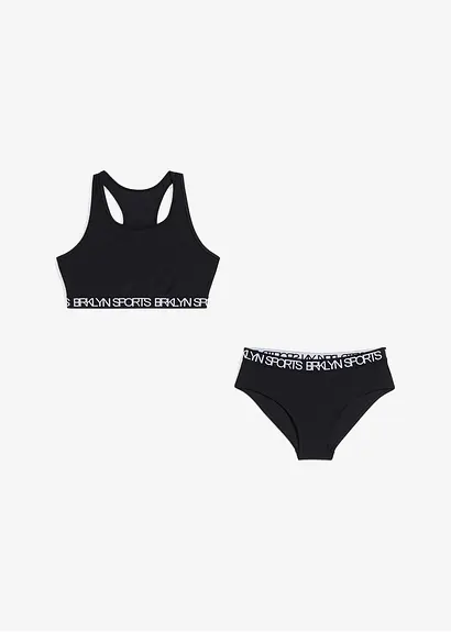 Bonprix Cooler Mädchen Sportbikini Mit Ringerrücken Im 2-tgl. Set