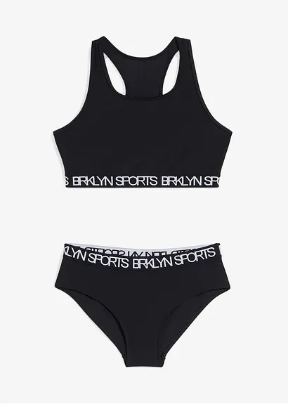 bonprix Cooler Mädchen Sportbikini mit Ringerrücken im 2-tgl. Set