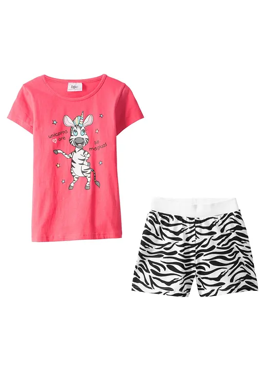 Bonprix Cooler Pyjama Mit Witzigem Aufdruck - Hellpink/weiß/schwarz