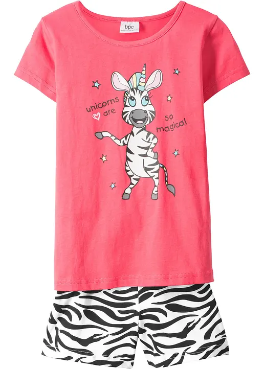 bonprix Cooler Pyjama mit witzigem Aufdruck - hellpink/weiß/schwarz