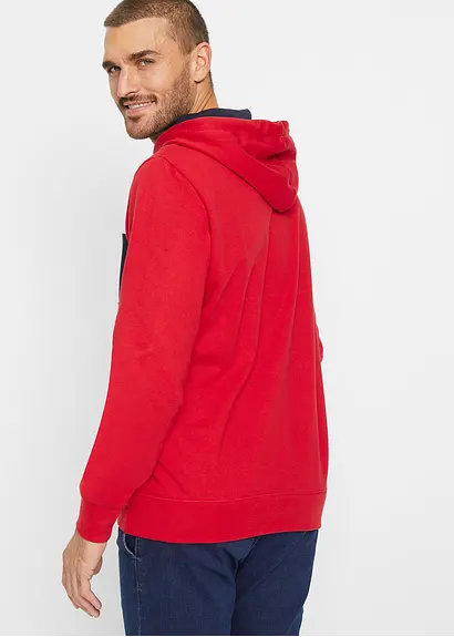 Bonprix Cooler Sweathoodie Mit Bändchen Von Innen Weich Angeraut - Rot