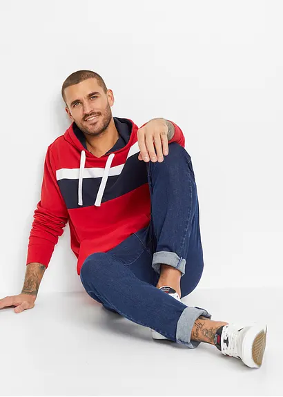 Bonprix Cooler Sweathoodie Mit Bändchen Von Innen Weich Angeraut - Rot