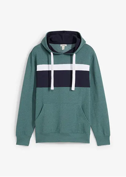 bonprix Cooler Sweathoodie mit Bändchen von innen weich angeraut - grün