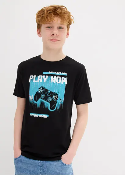 Bonprix Cooles Jungen T-Shirt Mit Großem Druck Und Rundhalsausschnitt