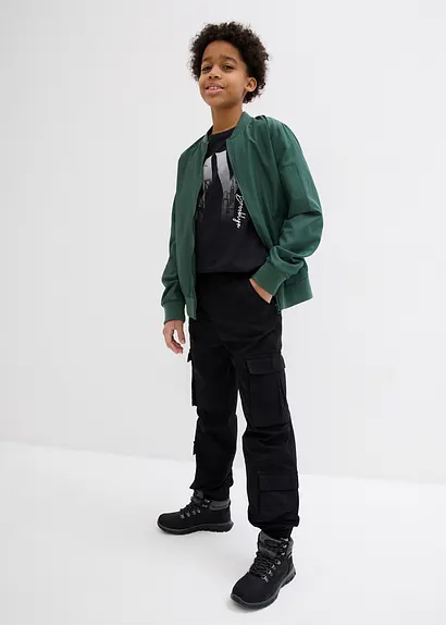 Bonprix Cooles Jungen T-Shirt Mit Großem Druck Vorne - Schwarz