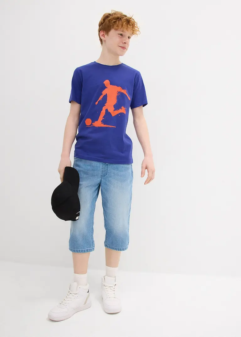 Bonprix Cooles Jungen T-Shirt Mit Rundhalsausschnitt Und Einem Großen Druck Vorne