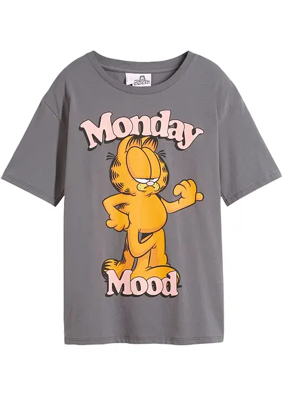 Bonprix Cooles Mädchen Jerseyshirt Mit Garfield Motiv - Grau