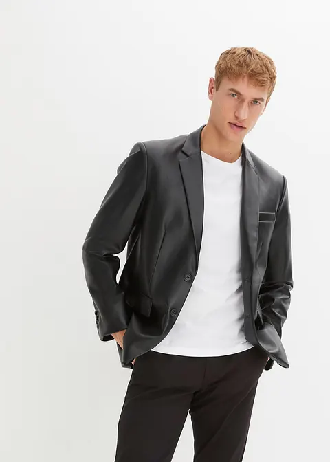 Bonprix Cooles Sakko In Lederoptik Mit Zwei Außentaschen Und Zwei Innentaschen