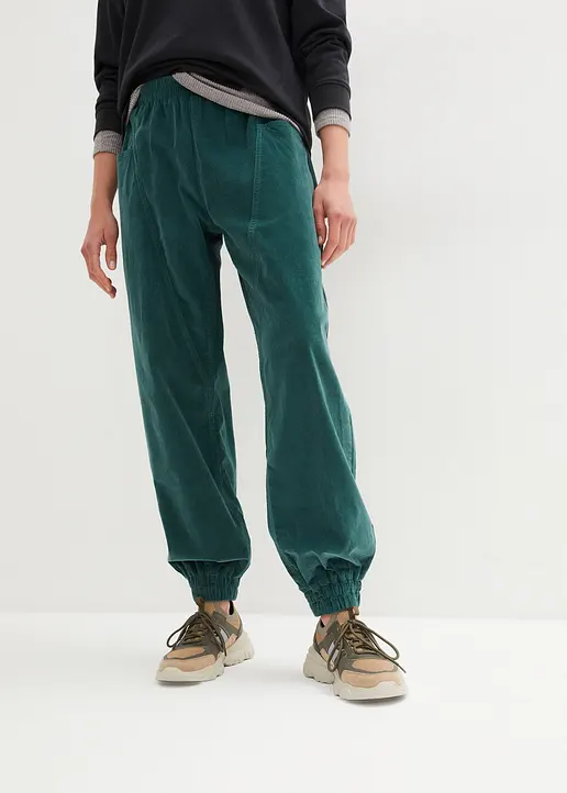 Bonprix Cord-Hose Mit Großen Taschen Und Stretch-Bund - Grün